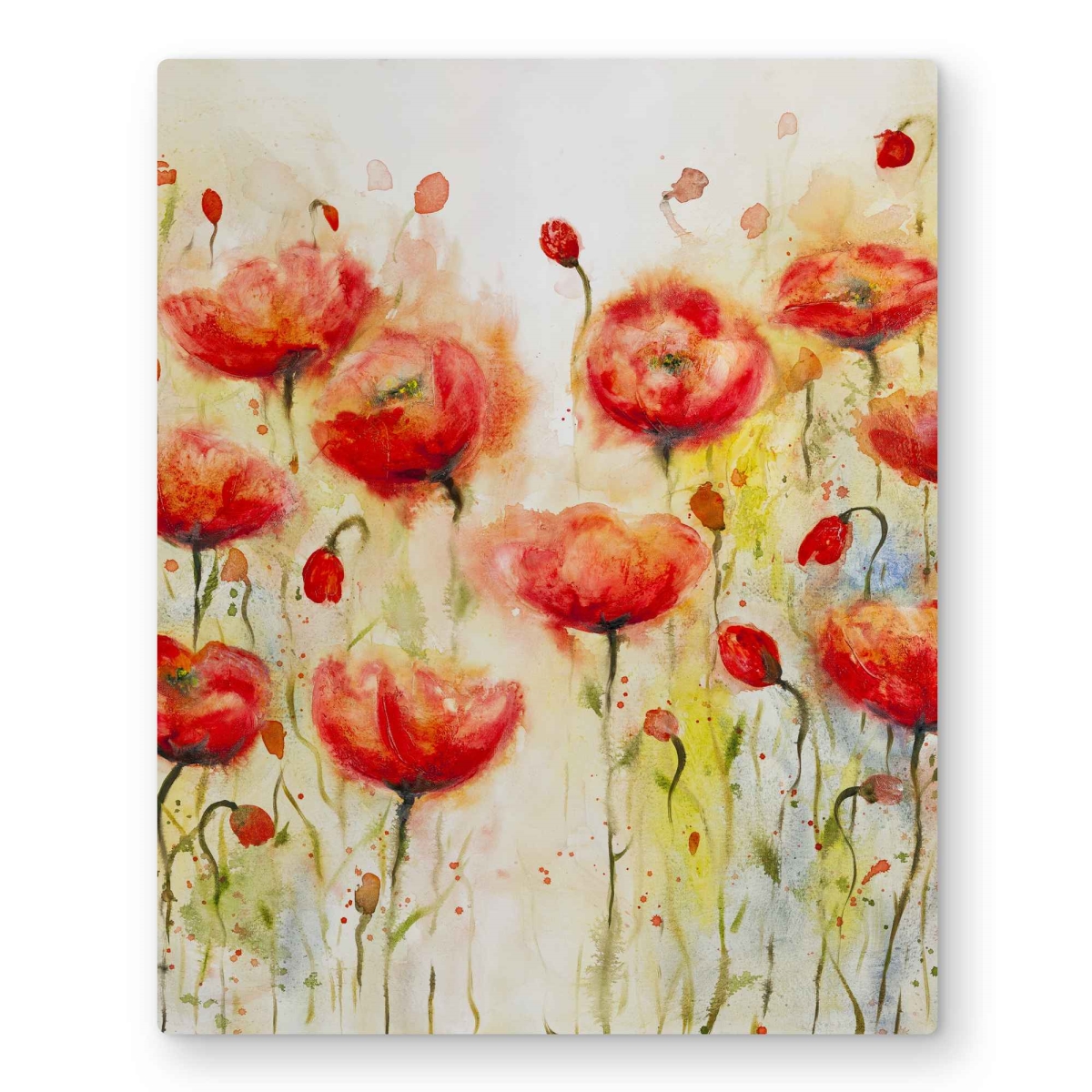 C1MP1620R5FRIQ 16 x 20 in. Red Flowers Garden - Botanical Metal Print Wall Art for Home Decor