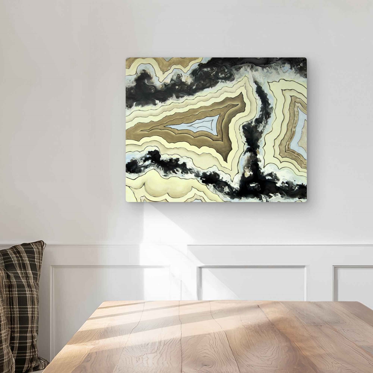C1MP1620RB4OXC 16 x 20 in. Lace Agate - Modern Metal Print Wall Art for Office Home Decor