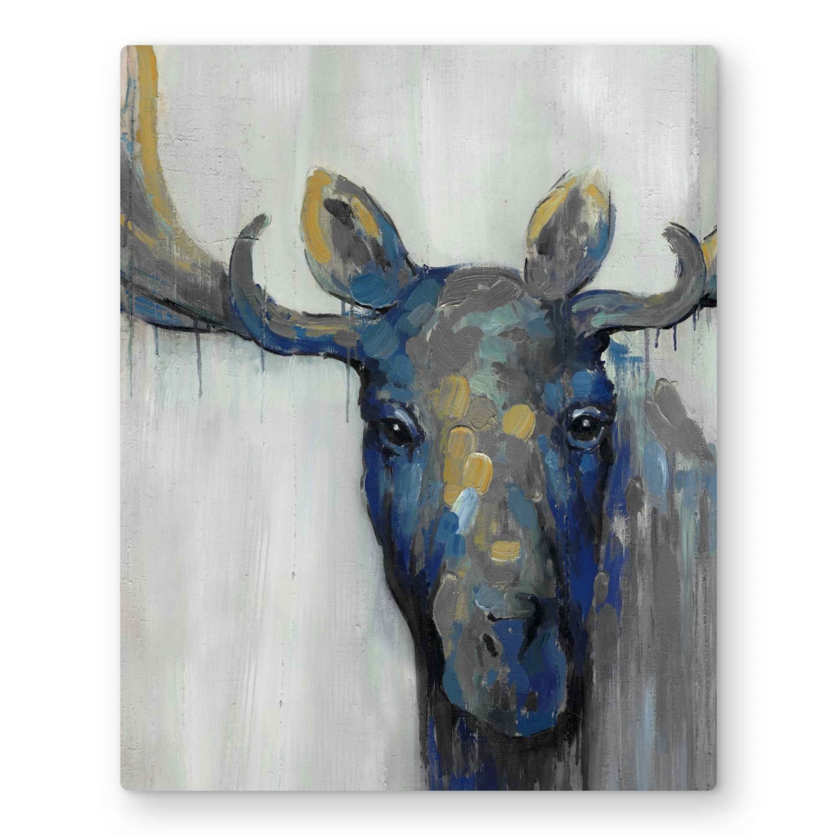 C1MP1620RLSFY6 16 x 20 in. Blue Moose - Best Selling Rustic Metal Print Wall Art for Home Decor