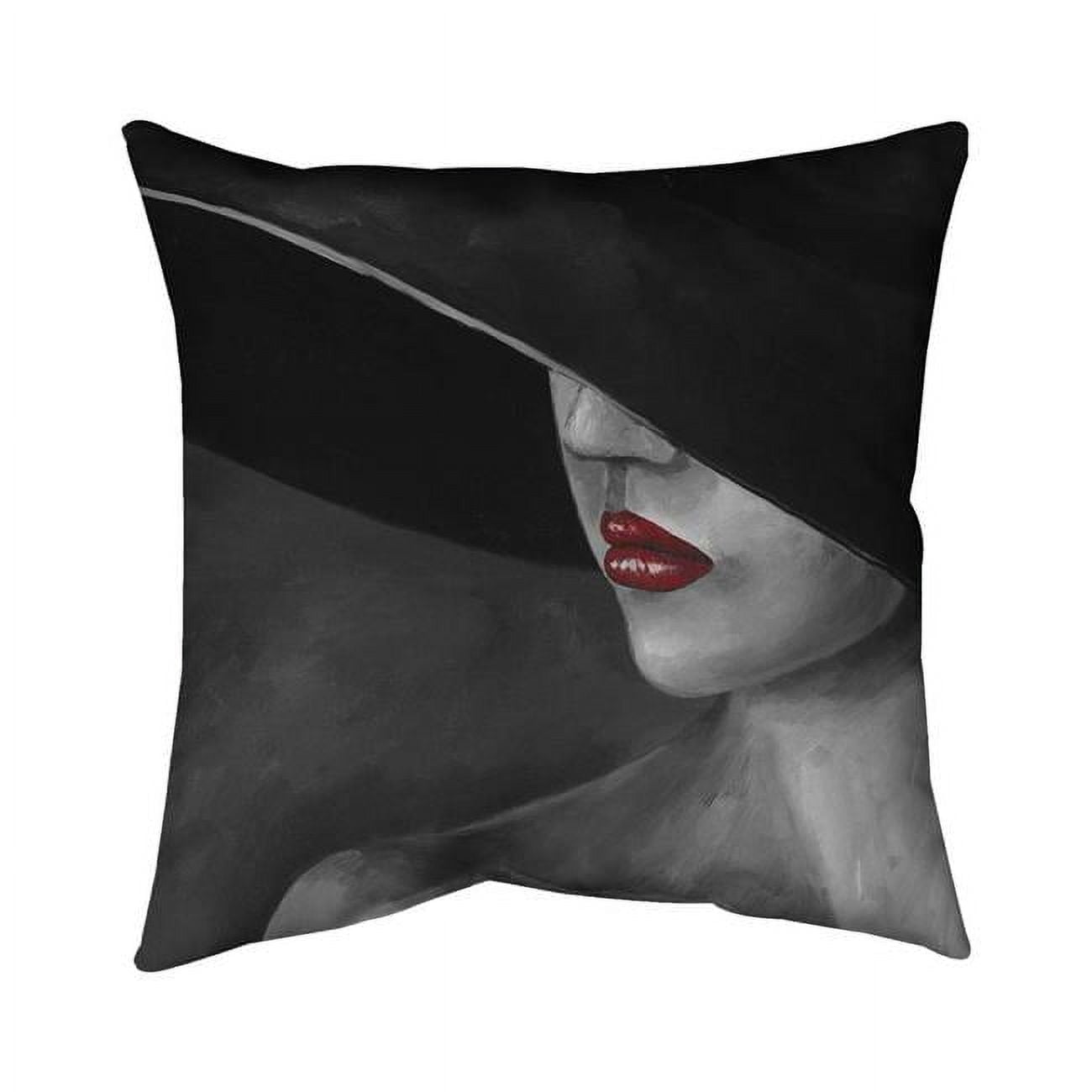 20 x 20 in. Mysterious Woman with A Hat-Double Sided Print Indoor Pillow