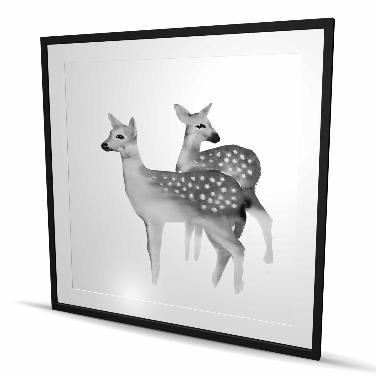 C1FM4848024OJW 48 x 48 in. Faon Black & White - Rustic Framed-Print Wall Art for Home Decor