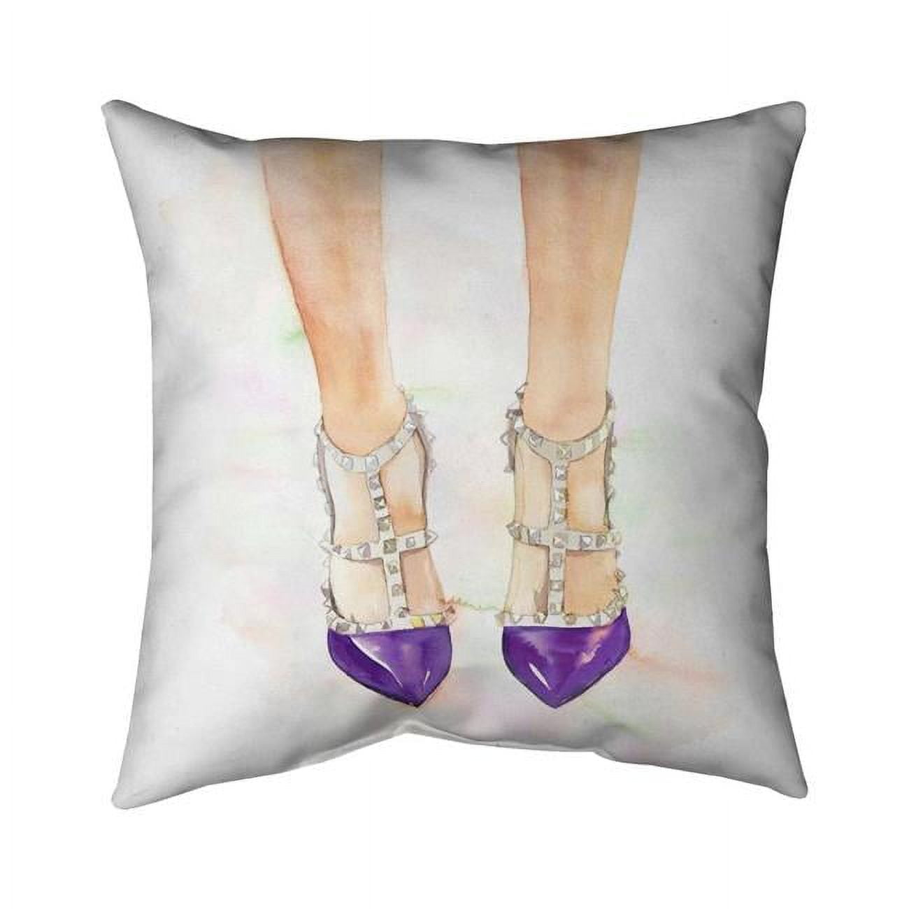 20 x 20 in. Purple Studded High Heels-Double Sided Print Indoor Pillow