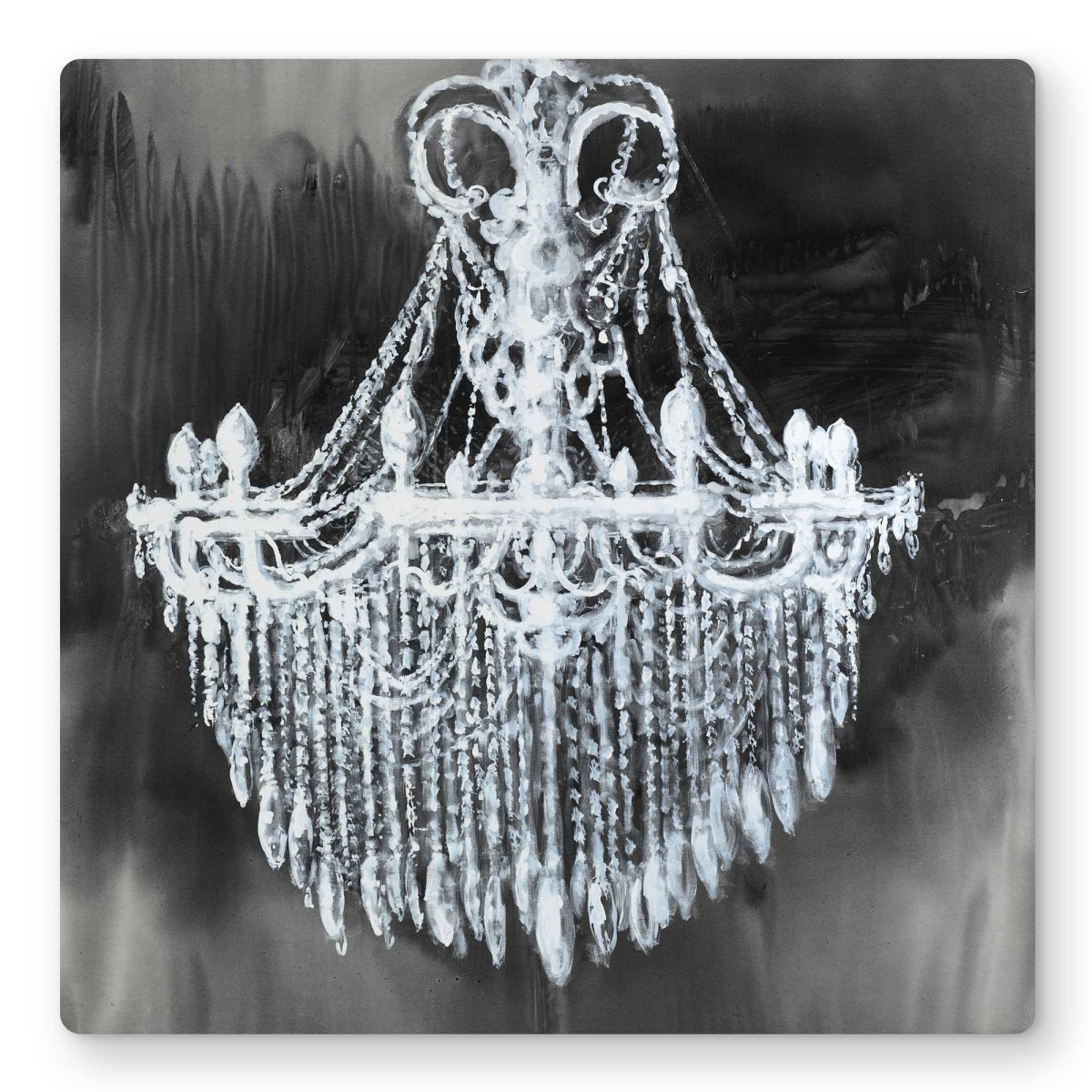C1MP16163ITTV7 16 x 16 in. Big Glam Chandelier Wall Art - Kitchen Still Life Metal Print Decor