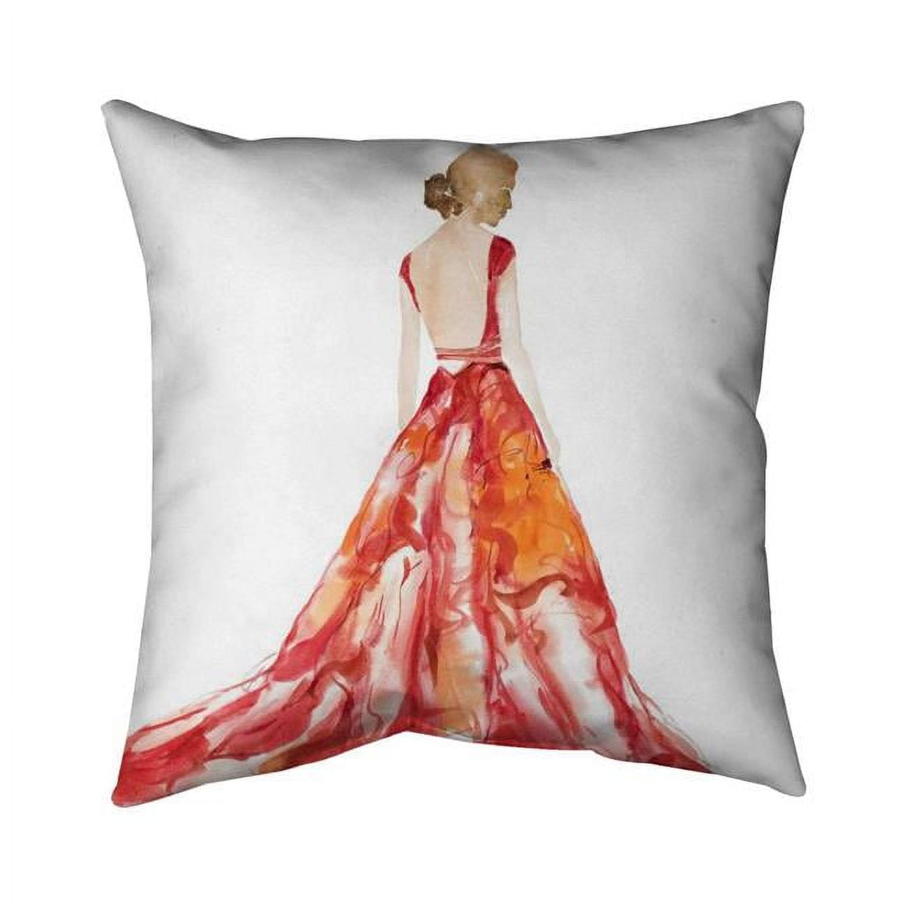 20 x 20 in. Red Prom Dress-Double Sided Print Indoor Pillow