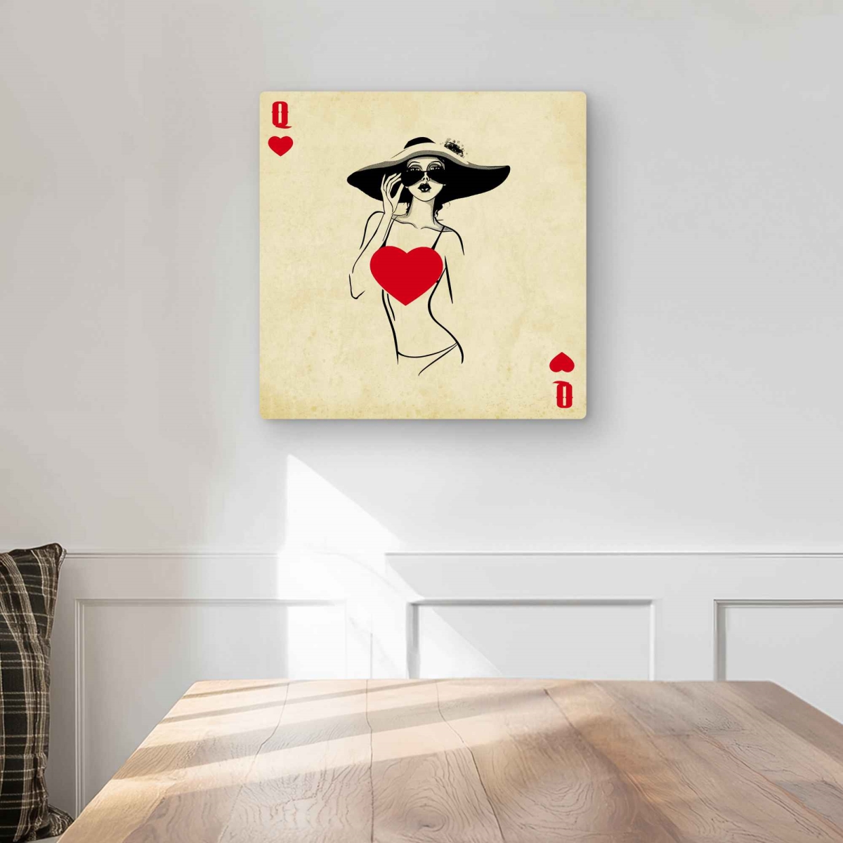 C1MP161607B5RV 16 x 16 in. Queen of Hearts Wall Art - Man Cave Hobbies Metal Print