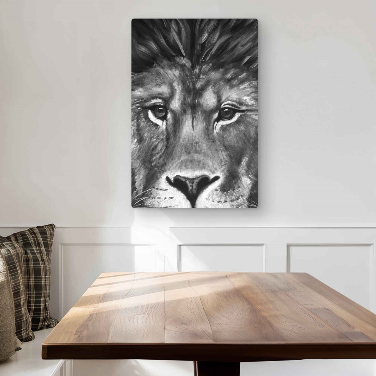 C1MP203034JK0J 20 x 30 in. Lion Portrait - Feline Metal Print Wall Art - Unique Art