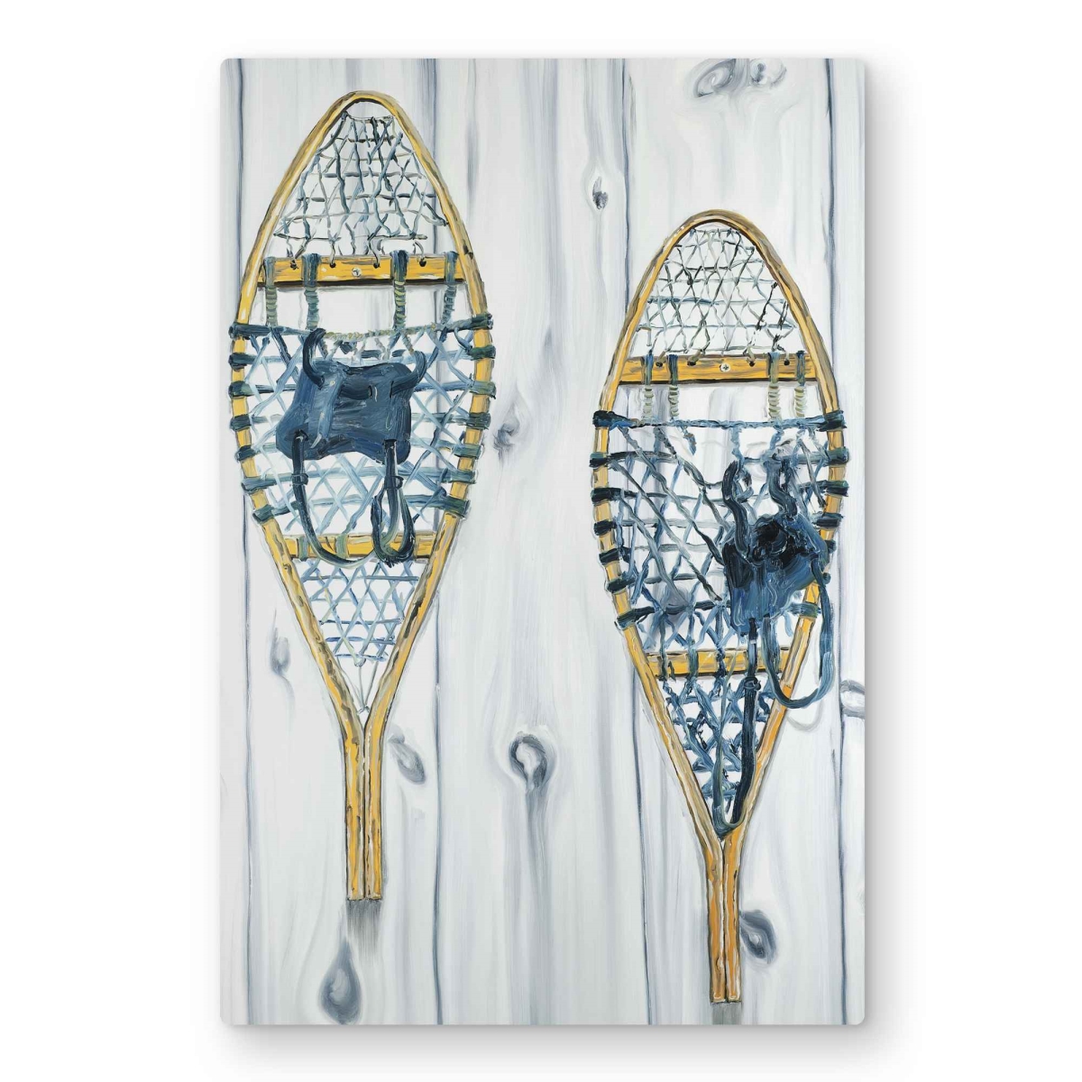 C1MP20303GGK69 20 x 30 in. Set of Vintage Wood Snowshoes - Metal Print Wall Art for Home Decor