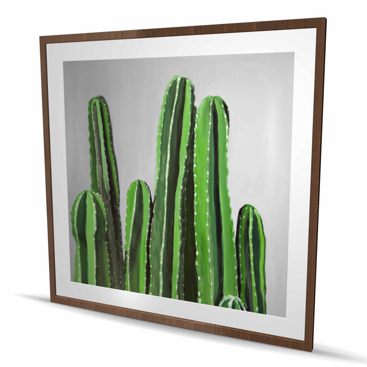 C1FM4848DPD60E 48 x 48 in. Cactus Candles - Exotic Green Framed Print Wall Art for Home Decor