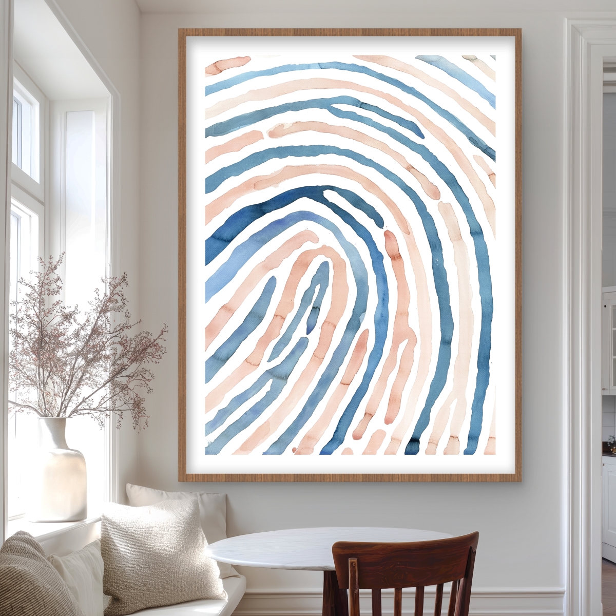 C1FM3648D0767E 36 x 48 in. Fingerprint - Framed Matted-Print Wall Art - Unique Home Decor Art