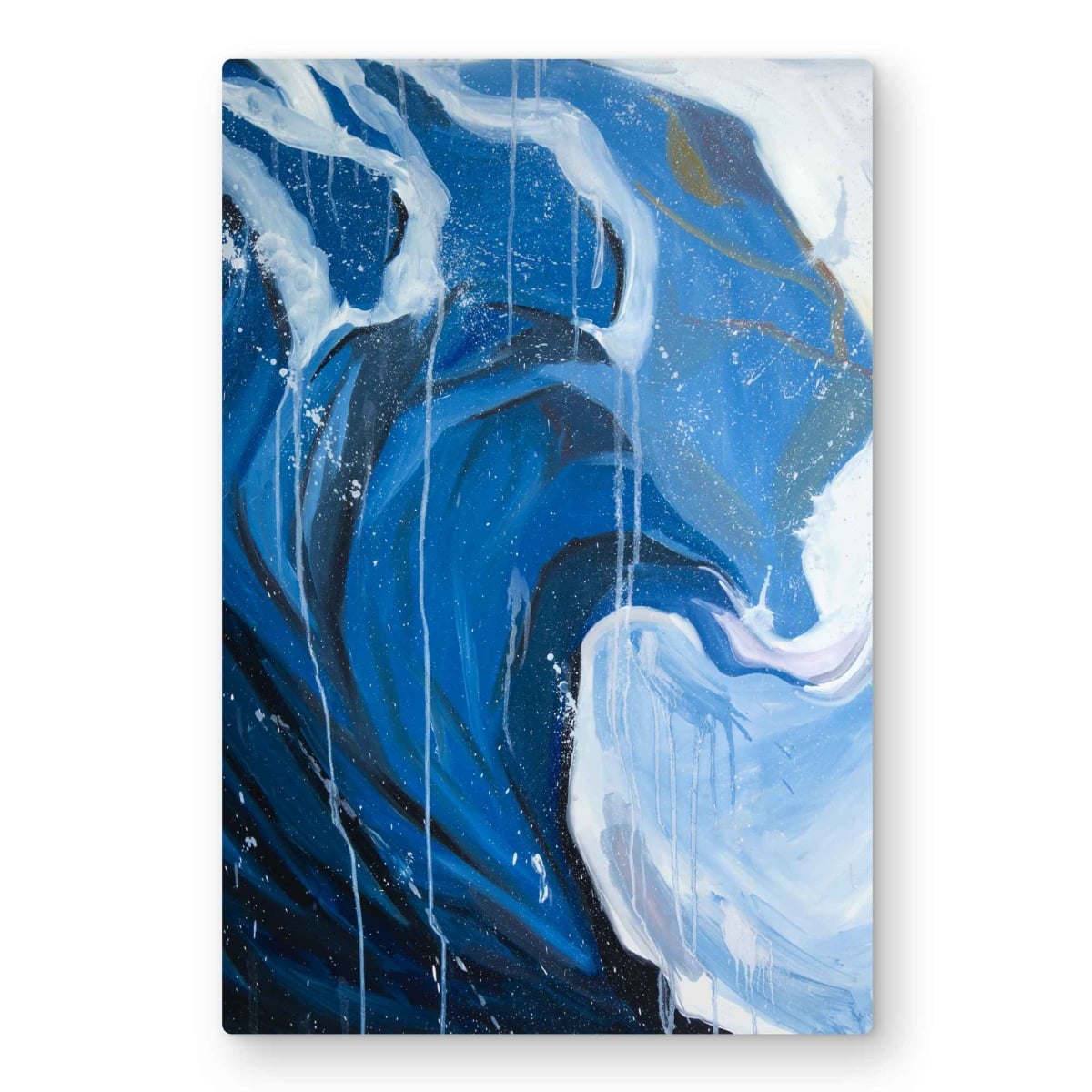 C1MP2030FYPPVP 20 x 30 in. Abstract Wave In Motion Wall Art - Blue Modern Metal Print