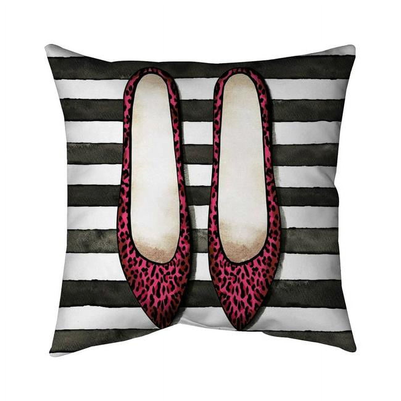 20 x 20 in. Leopard Pink Shoes-Double Sided Print Indoor Pillow
