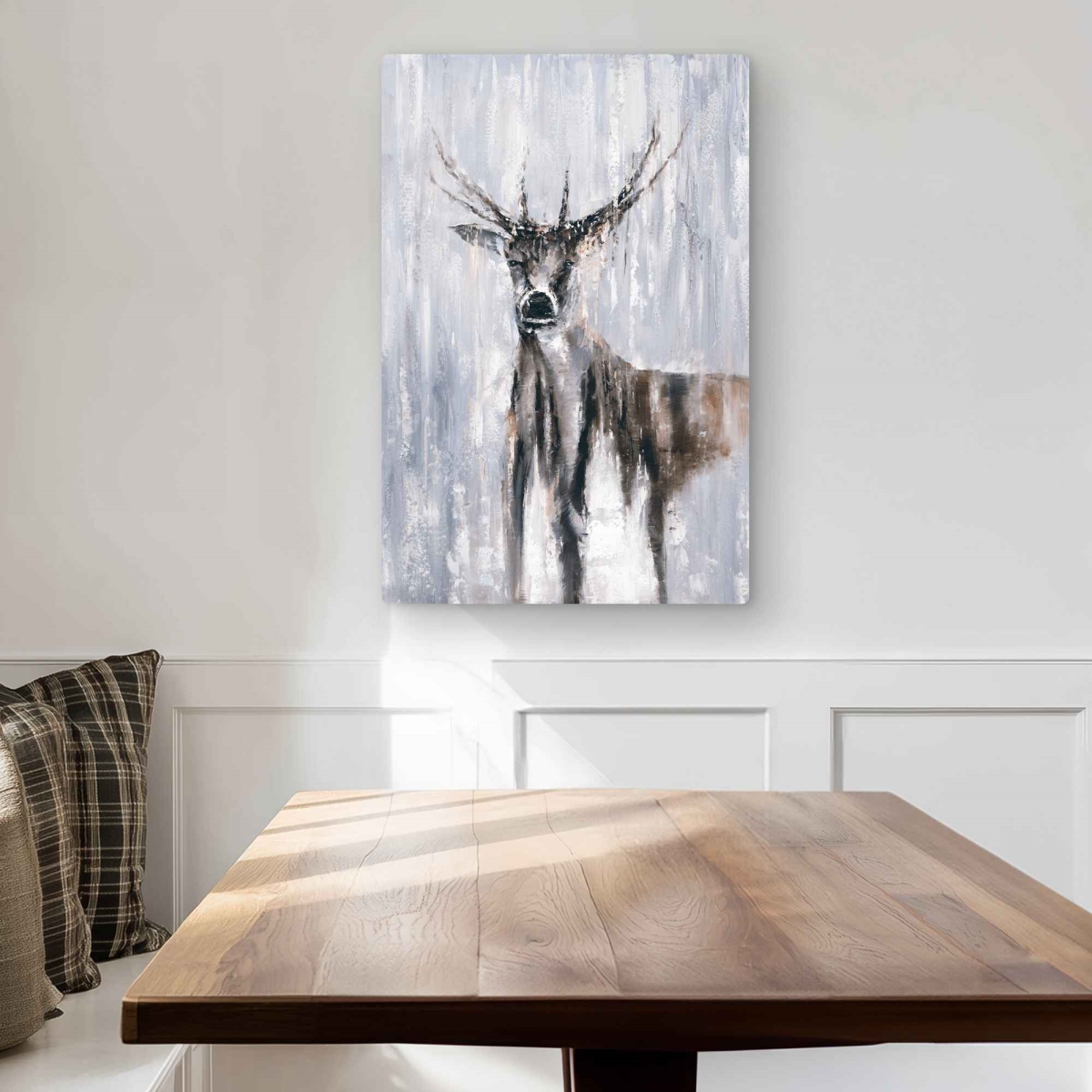C1MP2030KI7ALR 20 x 30 in. Winter Abstract Deer - Contemporary Metal Print Wall Art for Home
