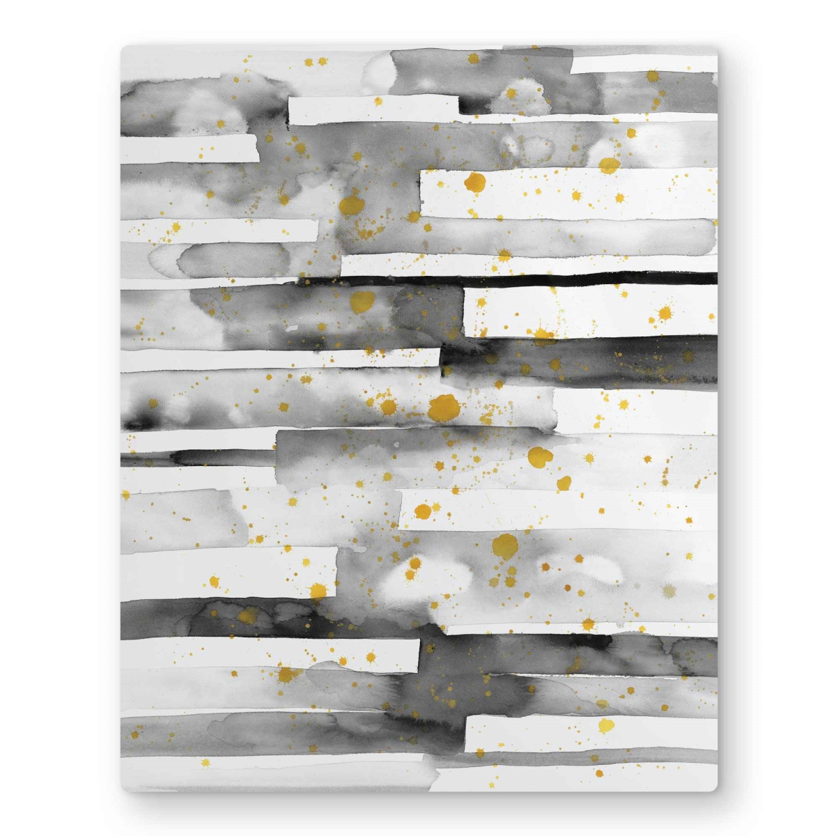 C1MP1620DG2FCQ 16 x 20 in. Black Stripes with Gold Splash Wall Art - Living Room Metal Print