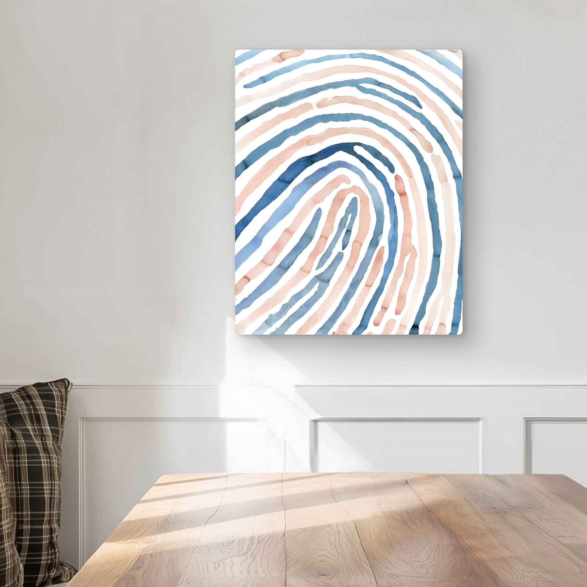 C1MP1620JPVFSH 16 x 20 in. Fingerprint - Office Blue Metal Print Wall Art for Home Decor