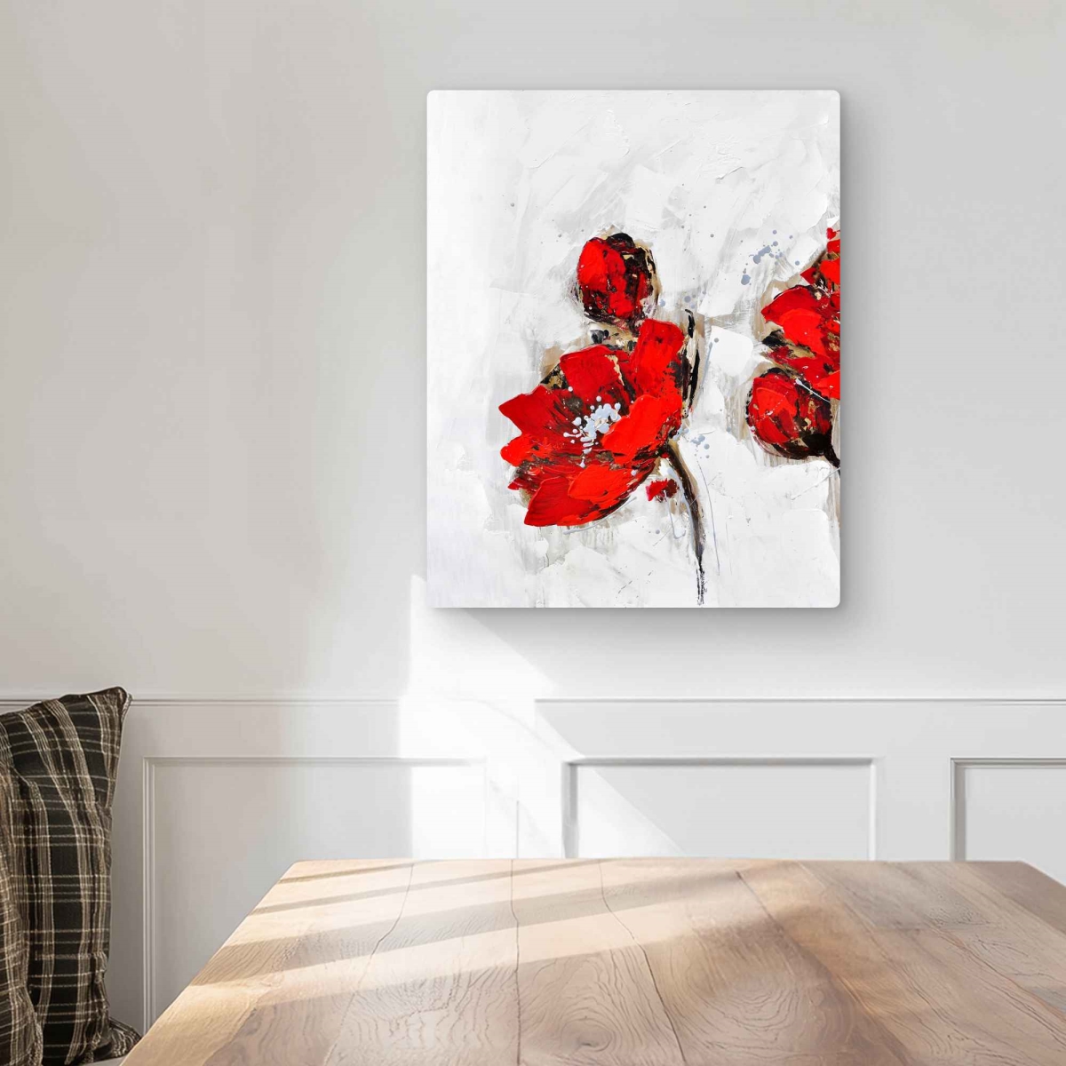 C1MP1620K598C2 16 x 20 in. Poppy Flowers - Floral White Metal Print Wall Art for Home Decor