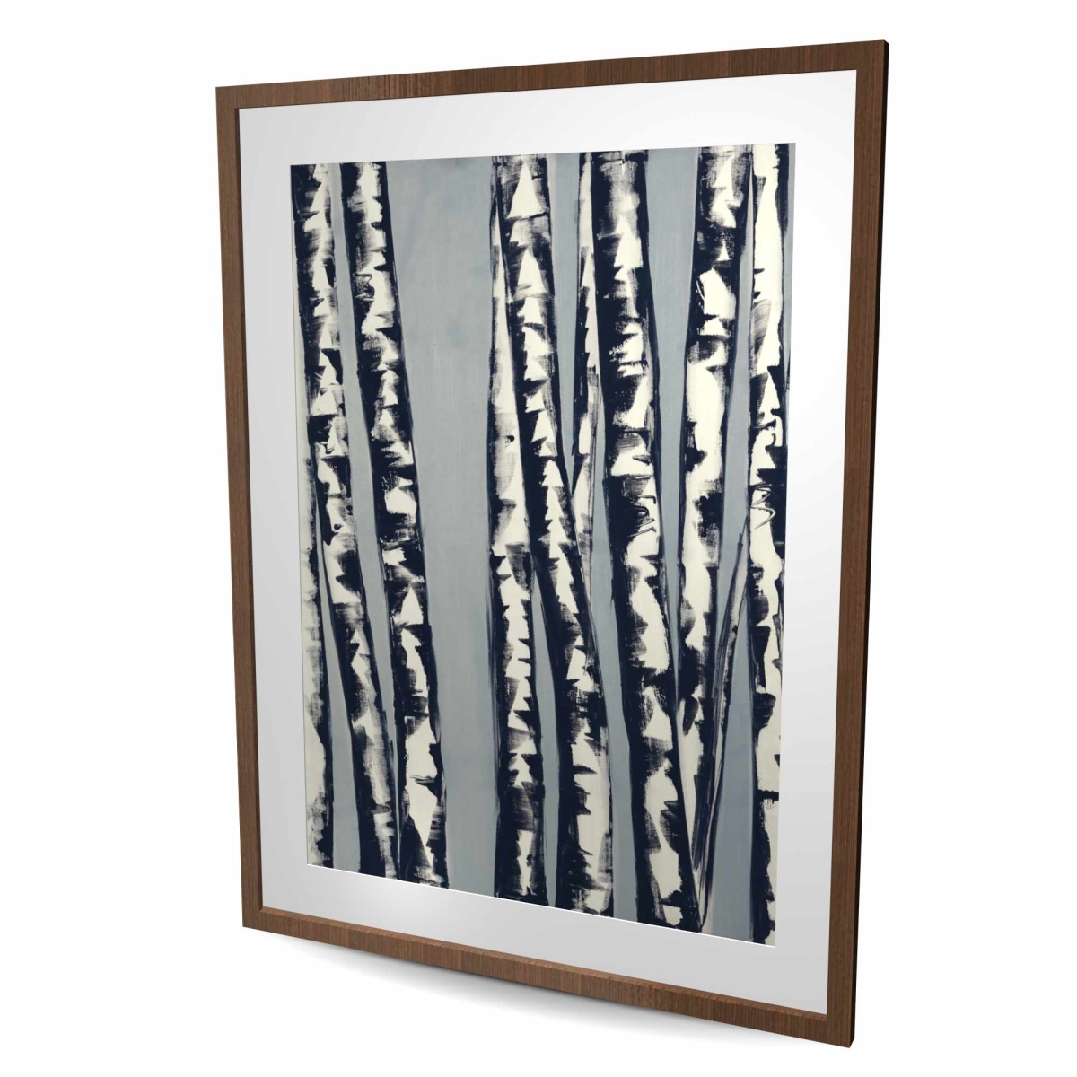 C1FM3648AFJIGC Abstract Birch Forest - Framed Matted Print Wall Art - Office Decor - 36 x 48 in.