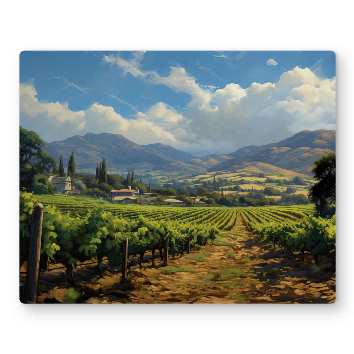 C1MP1620P7M0CY 16 x 20 in. Exotic Farm Wall Art - Mountains Contemporary Metal Print