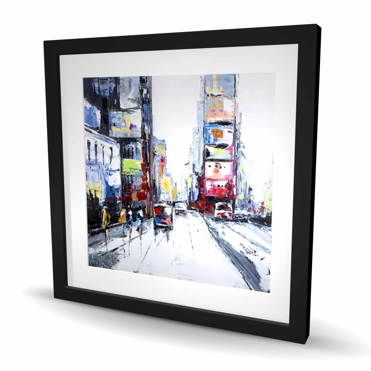 C1FM2424WTK7AE 24 x 24 in. Time Square Cities Office Framed Matted Print Wall Art - Home Decor