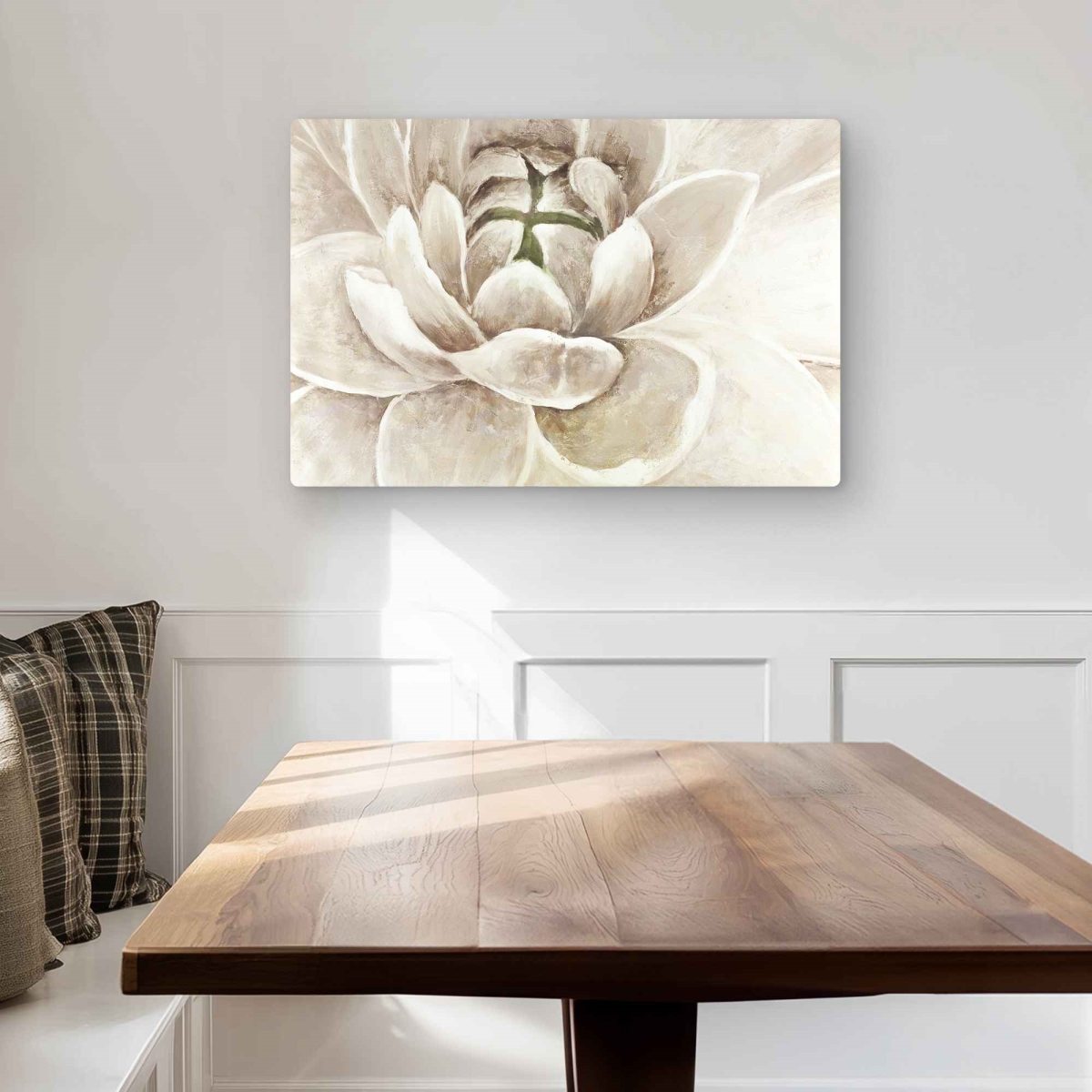 C1MP2030AA1NSD 20 x 30 in. Delicate Chrysanthemum - Beige Metal Print Wall Art for Home Decor