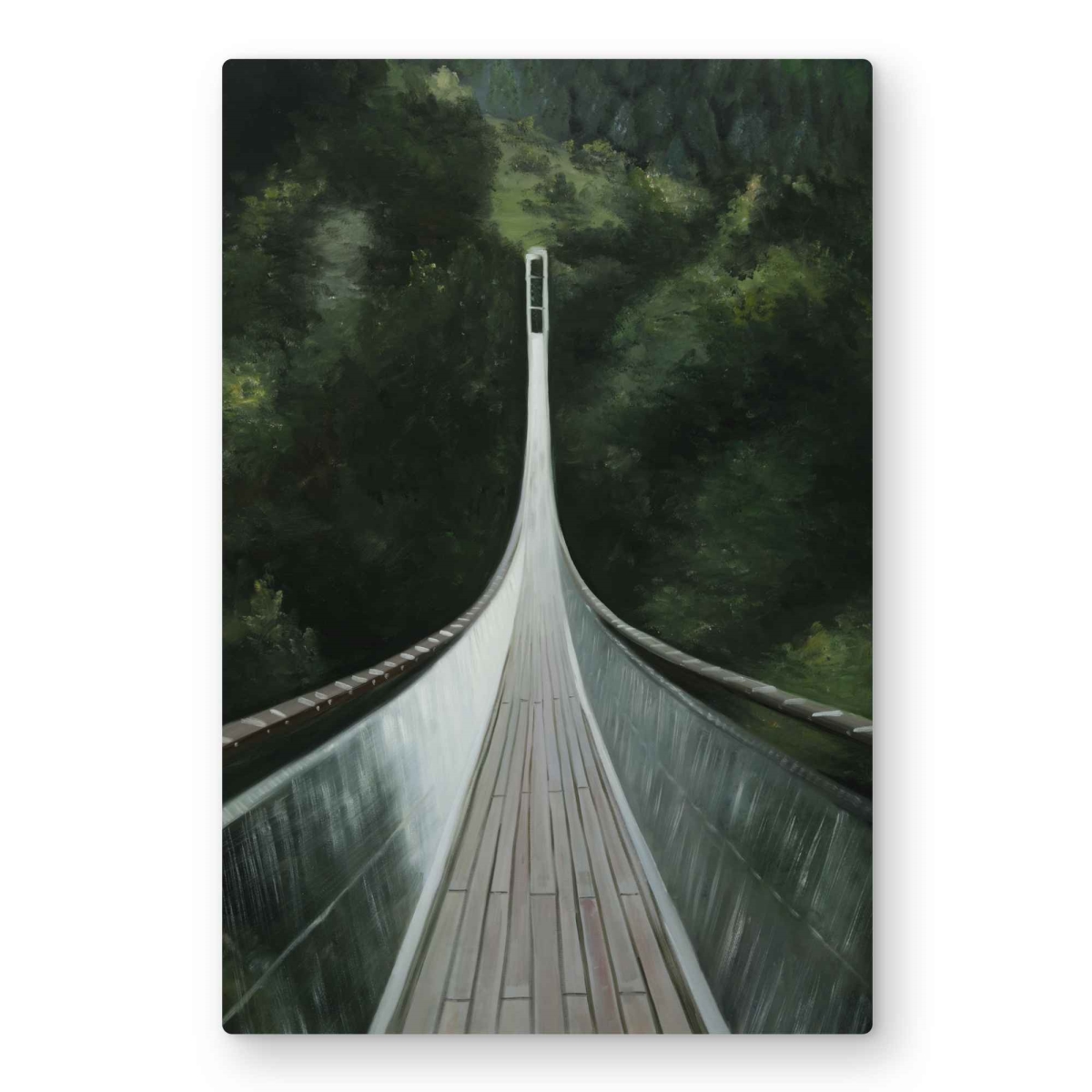 C1MP2030ALMQXP 20 x 30 in. Steep Bridge - Modern Metal Print Wall Art - Unique Art