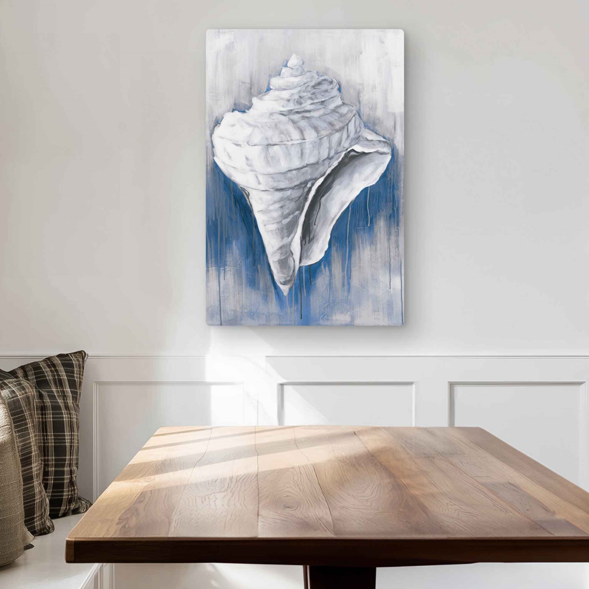 C1MP2030BBTBHS 20 x 30 in. Blue Conical Shell - Classic Blue Metal Print Wall Art for Home Decor