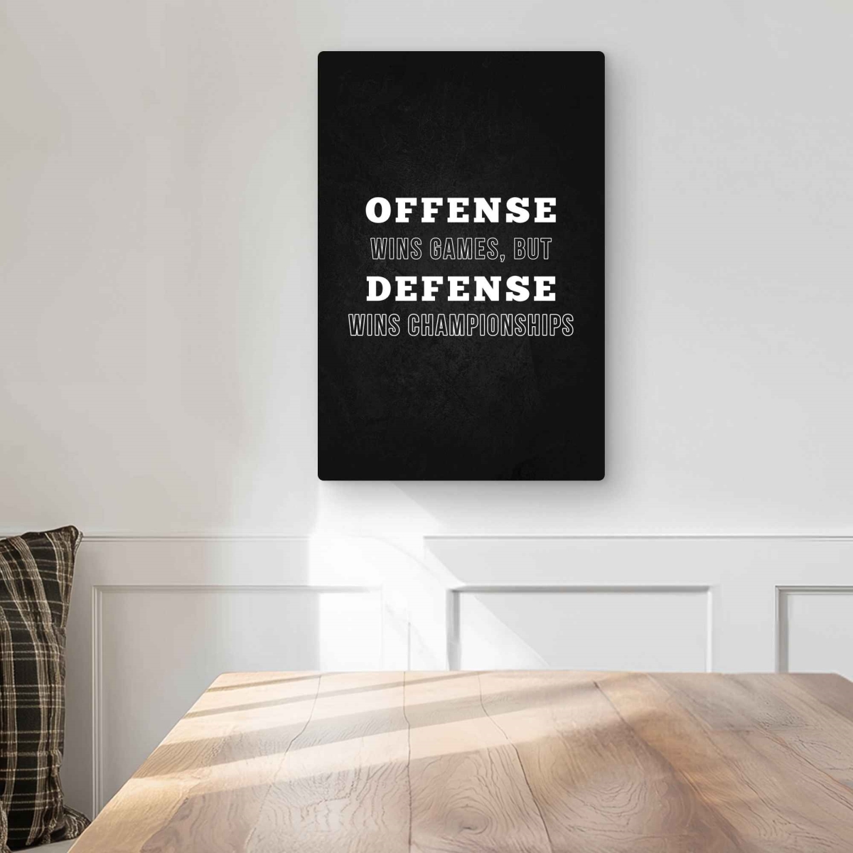 C1MP1218HCQHMH 12 x 18 in. Offense Wins Games Wall Art - Man Cave Shapes Metal Print Home Decor