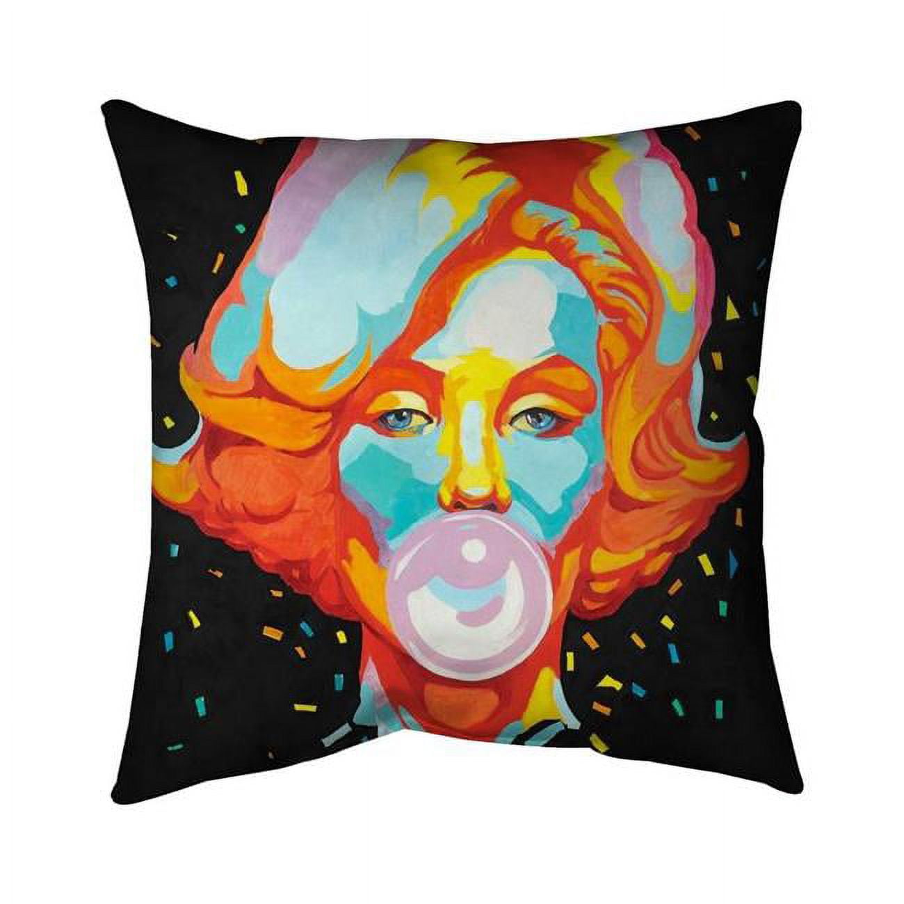 20 x 20 in. Colorful Marilyne Monroe Bubblegum-Double Sided Print Indoor Pillow