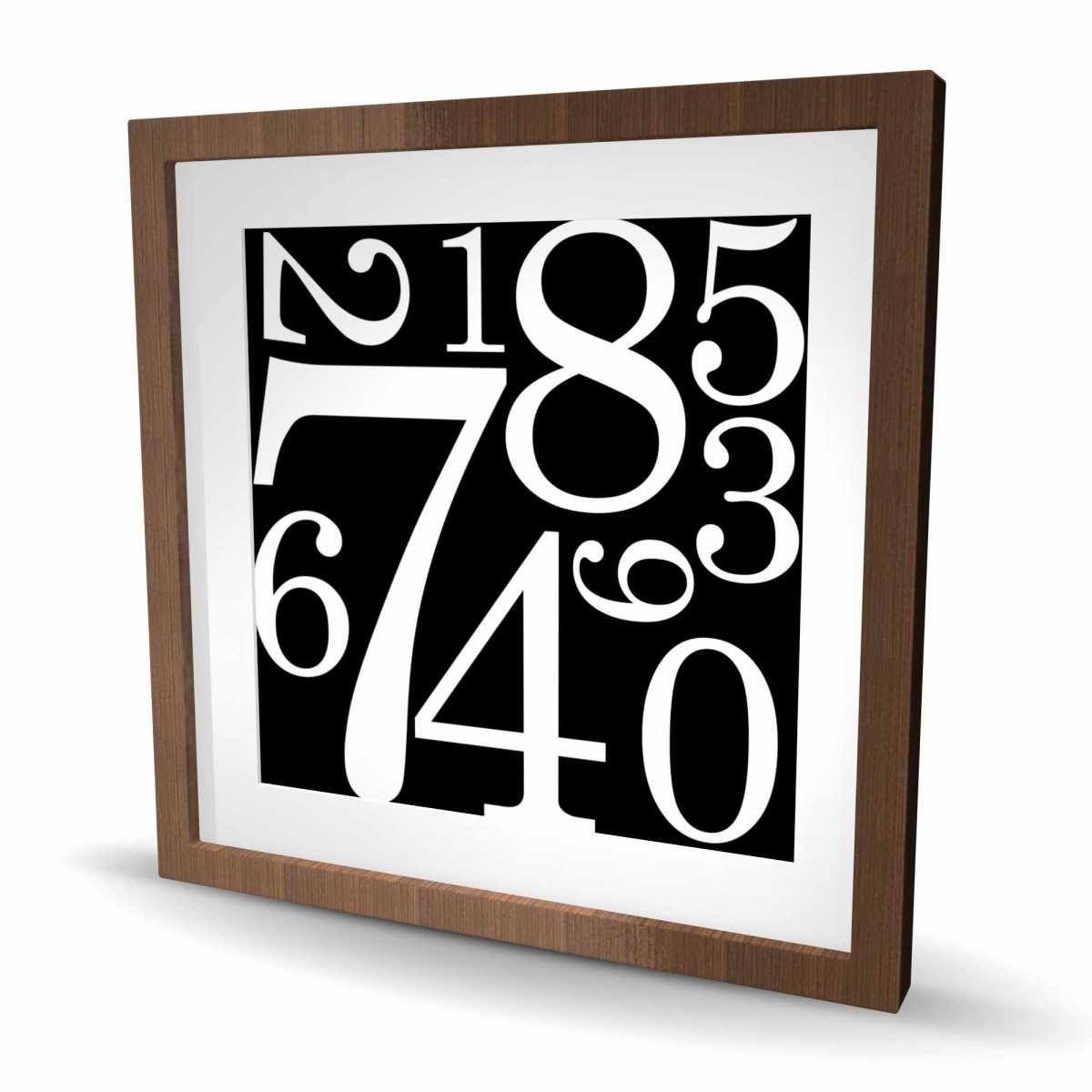 C1FM2424X1TESY 24 x 24 in. Zero To Nine - Office White Framed Matted Print Wall Art - Home Decor