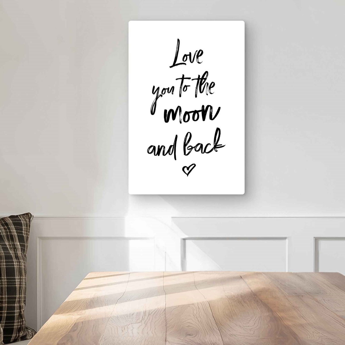 C1MP1218QKJI2R 12 x 18 in. Love You To the Moon & Back Wall Art - Black White Metal Print
