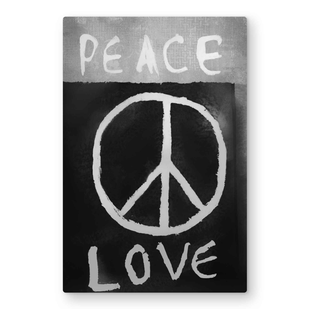C1MP203013PTJL 20 x 30 in. Peace Love Monochrome - Gray Metal Print Wall Art for Home Decor