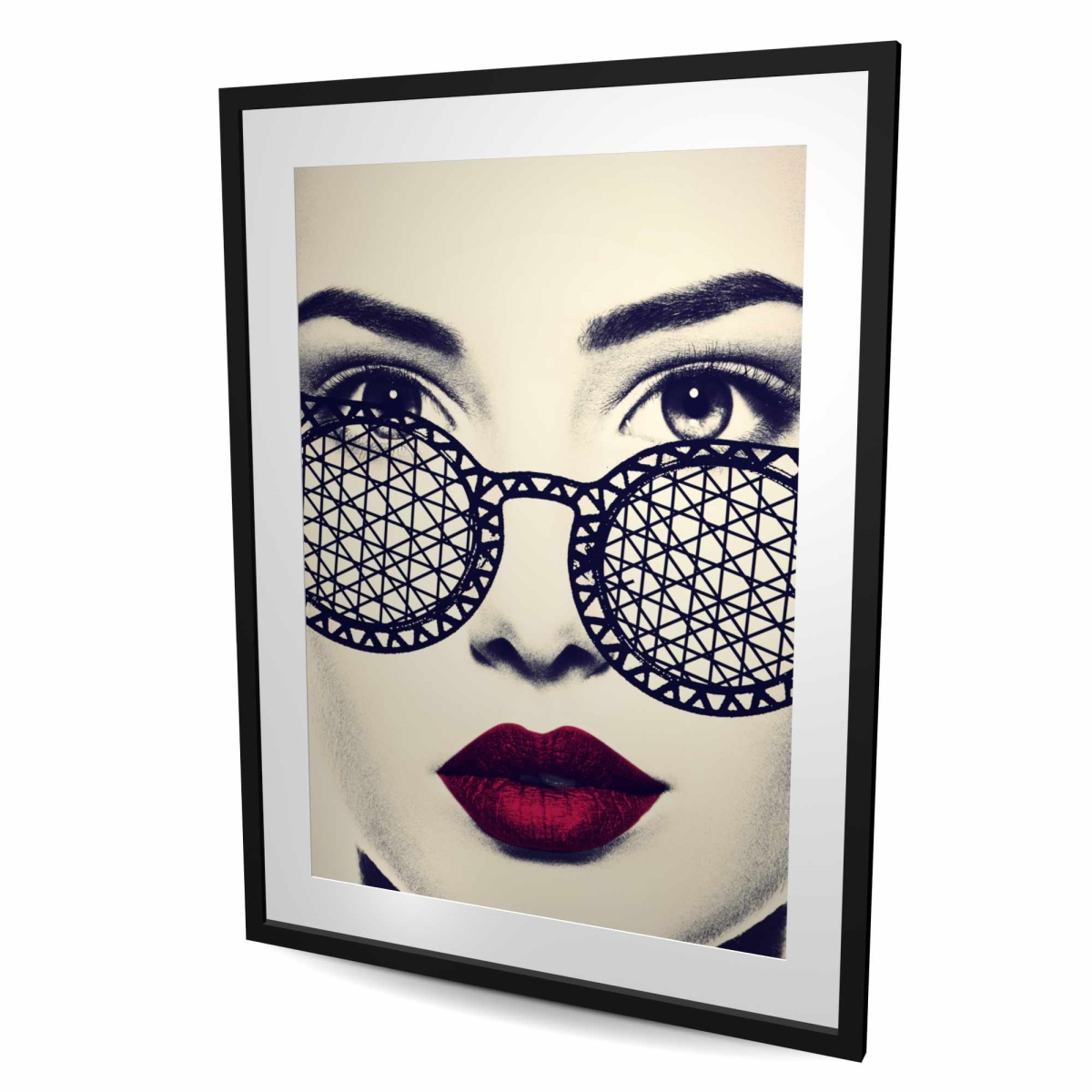 C1FM3648XEM6HX 36 x 48 in. Staring Deep - Blue Framed Matted Print Wall Art - Home Decor Art