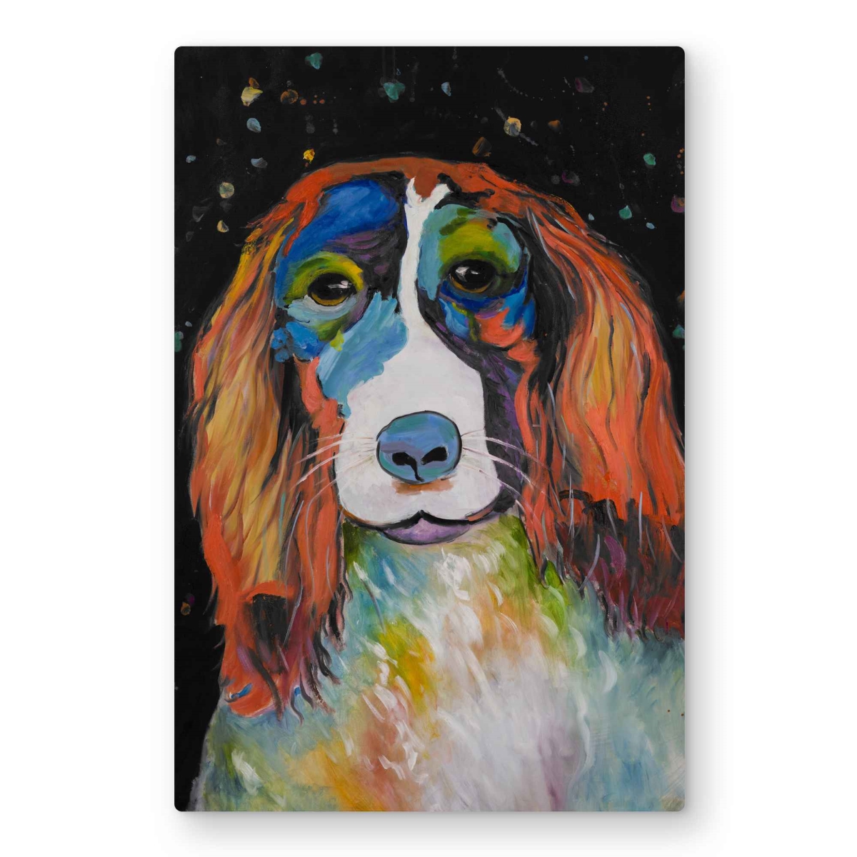 C1MP20302O1N2A 20 x 30 in. Colorful Dog - Livingroom Illustrative Metal Print Wall Art for Decor