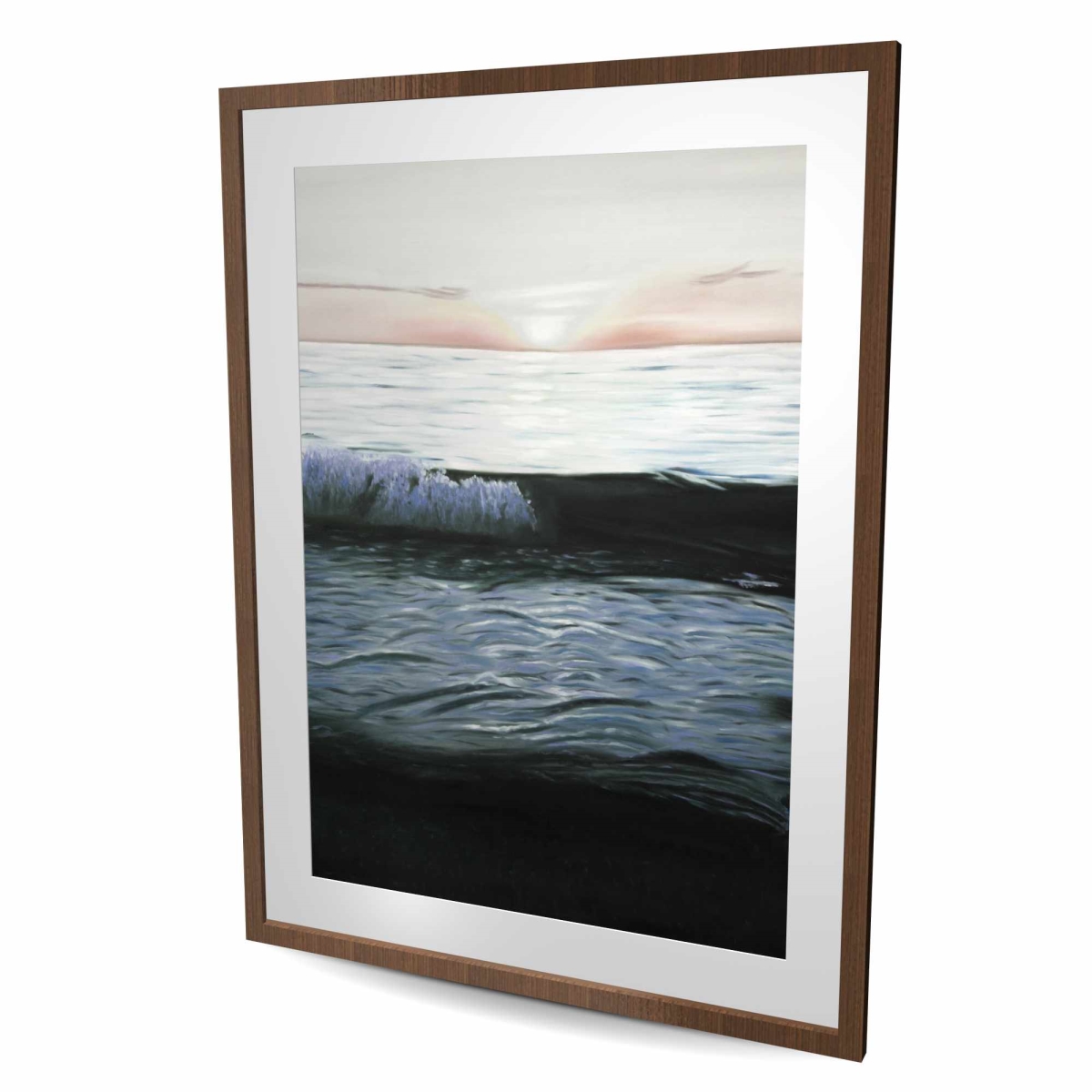 C1FM3648DU9OMB 36 x 48 in. Desaturated Sunset - Turquoise Framed Matted Print Wall Art for Decor