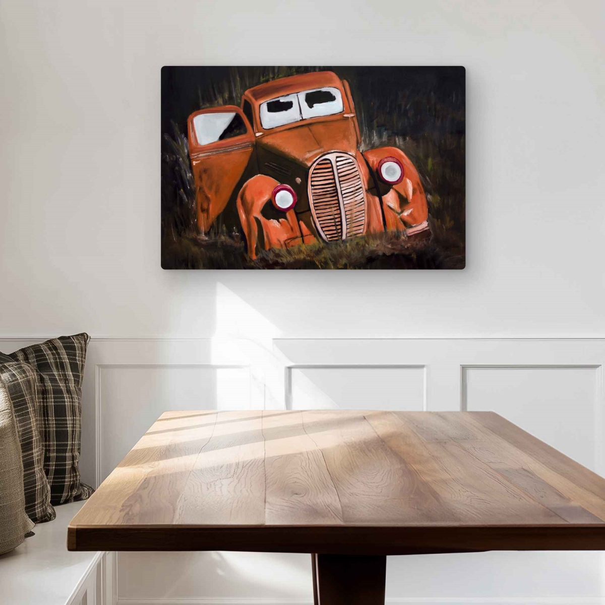 C1MP20305J82C7 20 x 30 in. Humpy Old Car by Night Wall Art - Still Life Metal Print