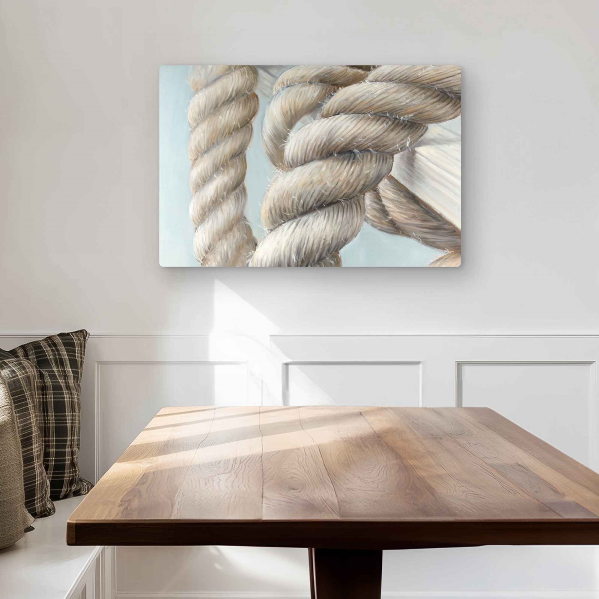 C1MP20305ZE4S9 20 x 30 in. Boat Rope Knot Closeup - Metal Print Bathroom Wall Art - Home Art