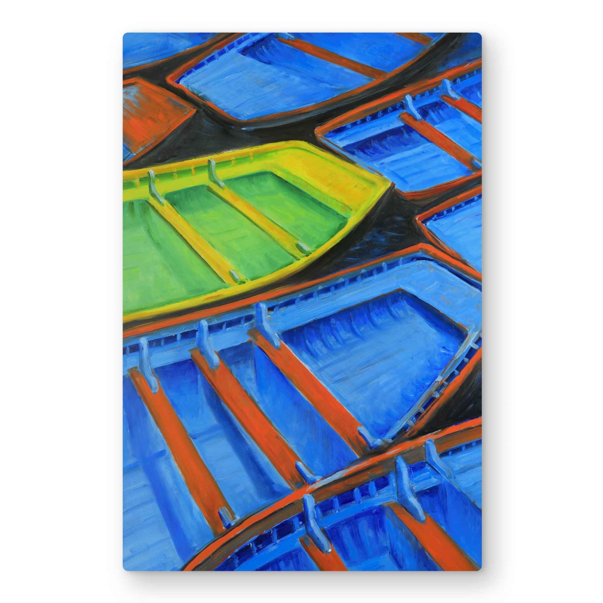 C1MP20306NMHGG 20 x 30 in. Small Canoes - Livingroom Marine Metal Print Wall Art for Home Decor