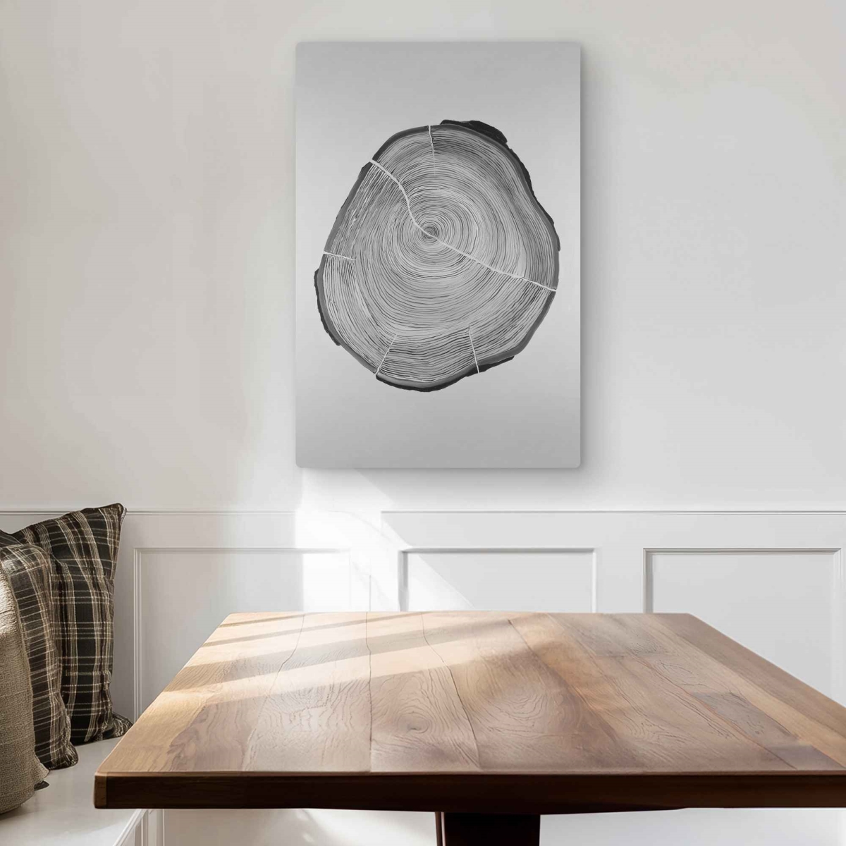 C1MP20306NYIT9 20 x 30 in. Grayscale Wood Log - Hygge Still Life Metal Print Wall Art for Decor