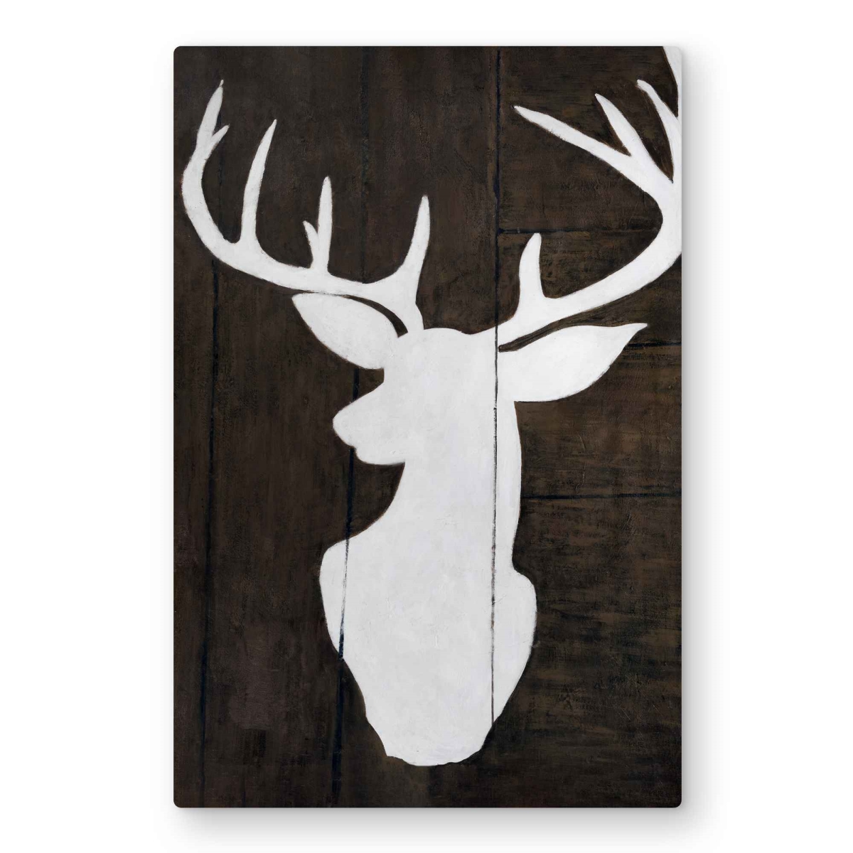 C1MP20306RT6RL 20 x 30 in. Silhouette of A Deer On Wood - Metal Print Wall Art for Home Decor