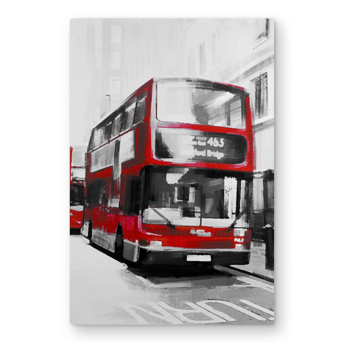 C1MP20307D1JON 20 x 30 in. Red Bus Londoner - White Metal Print Wall Art for Home Decor