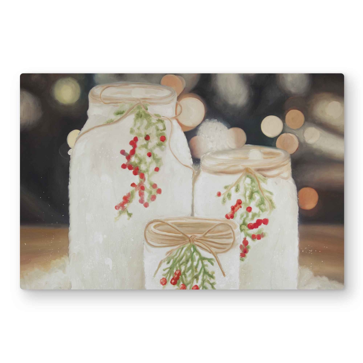 C1MP2030EGPA0Z 20 x 30 in. Christmas Candles Wall Art - Bedroom Red Metal Print Home Decor
