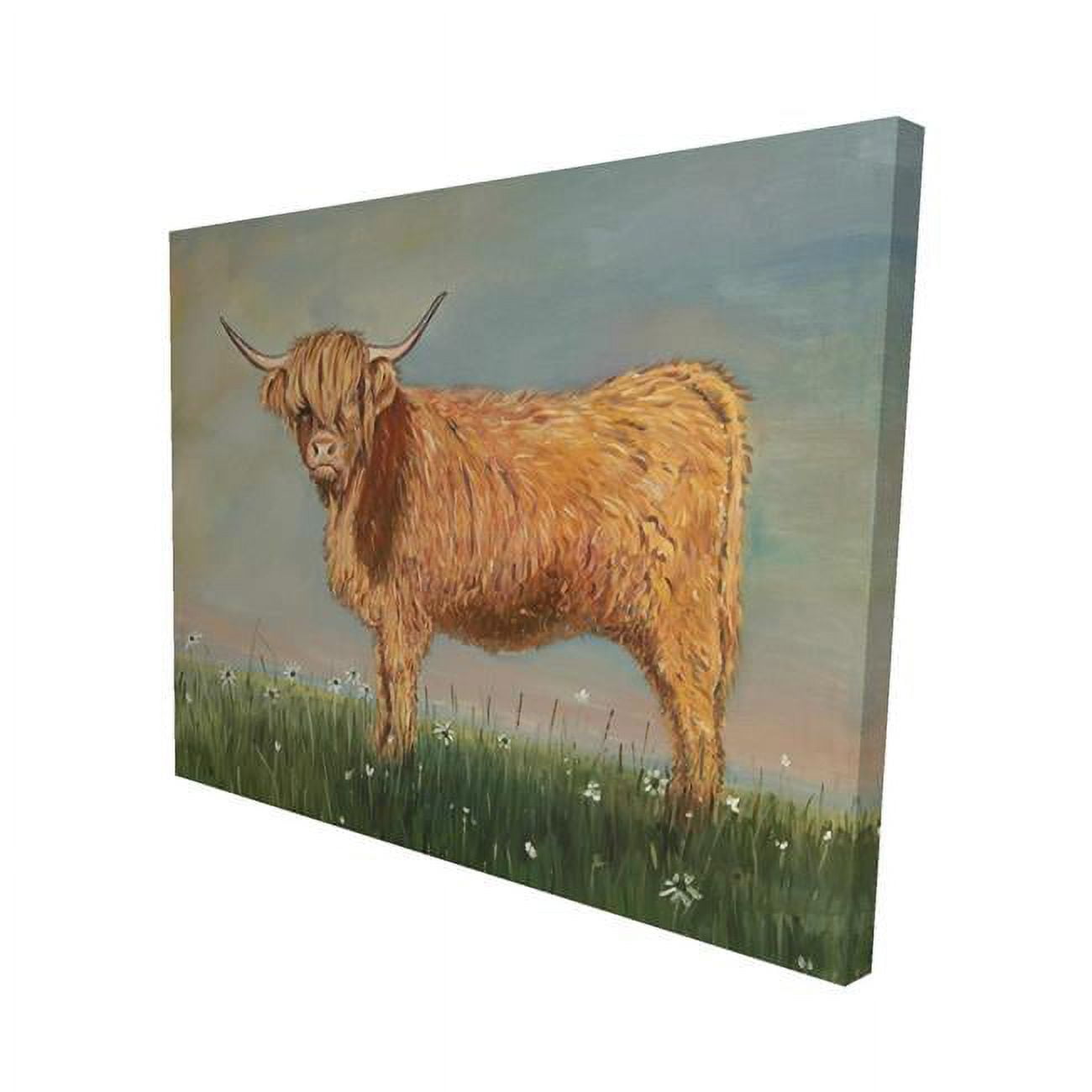8 x 10 in. Daisy The Highland Cow-Print on Canvas