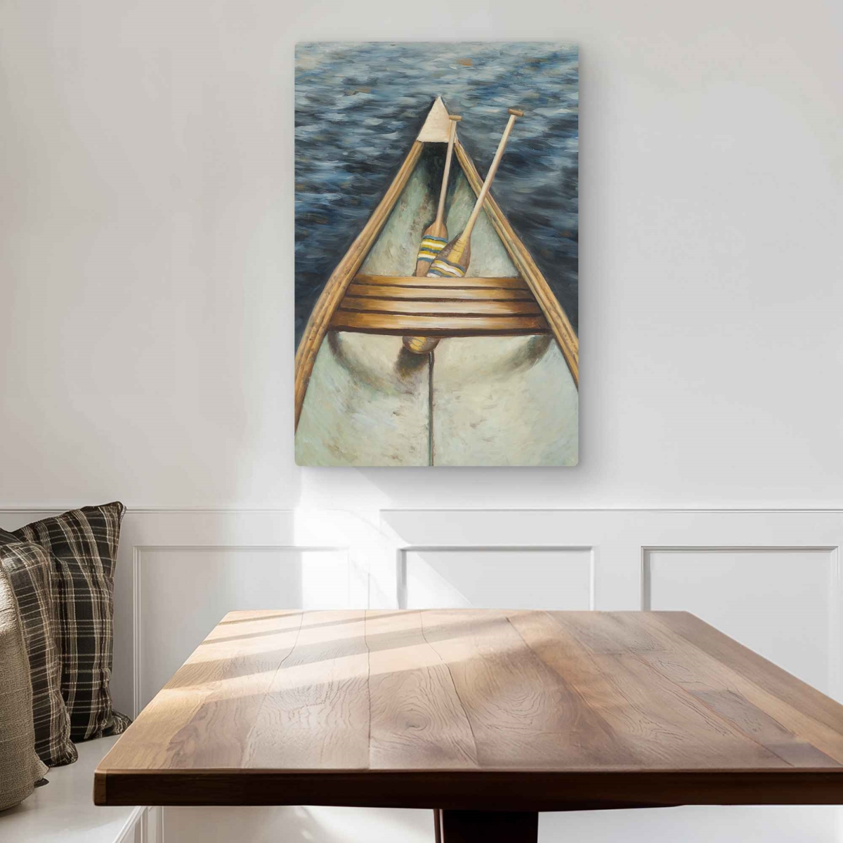 C1MP2030ETQ55O 20 x 30 in. Canoeing on the Lake Wall Art - Bathroom Marine Metal Print Decor