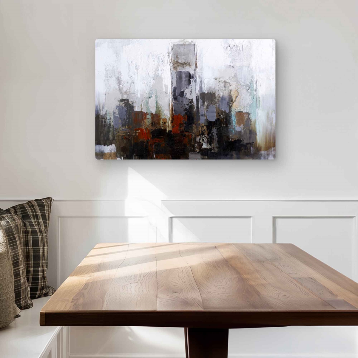 C1MP2030ETQNAL 20 x 30 in. Obscure Buildings Wall Art - Contemporary Living Room Metal Print