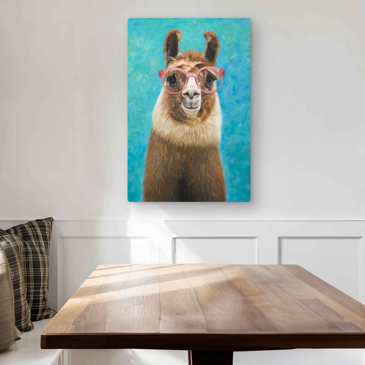 C1MP2030EV8WT3 20 x 30 in. Lovable Llama - Retro Bedroom Metal Print Wall Art for Home Decor