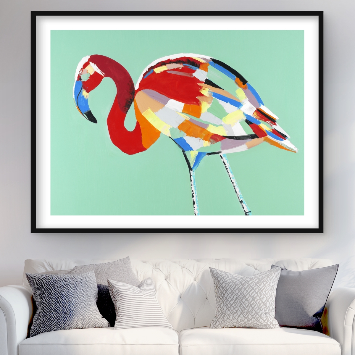 C1FM36482D13DP 36 x 48 in. Multicolored Flamingo - Exotic Animals Framed Matted Print Wall Art
