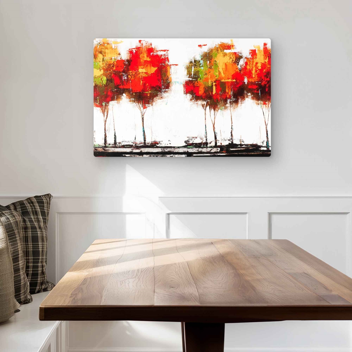 C1MP2030I5QB4U 20 x 30 in. Modern Style Trees - Red Modern Metal Print Wall Art for Home Decor