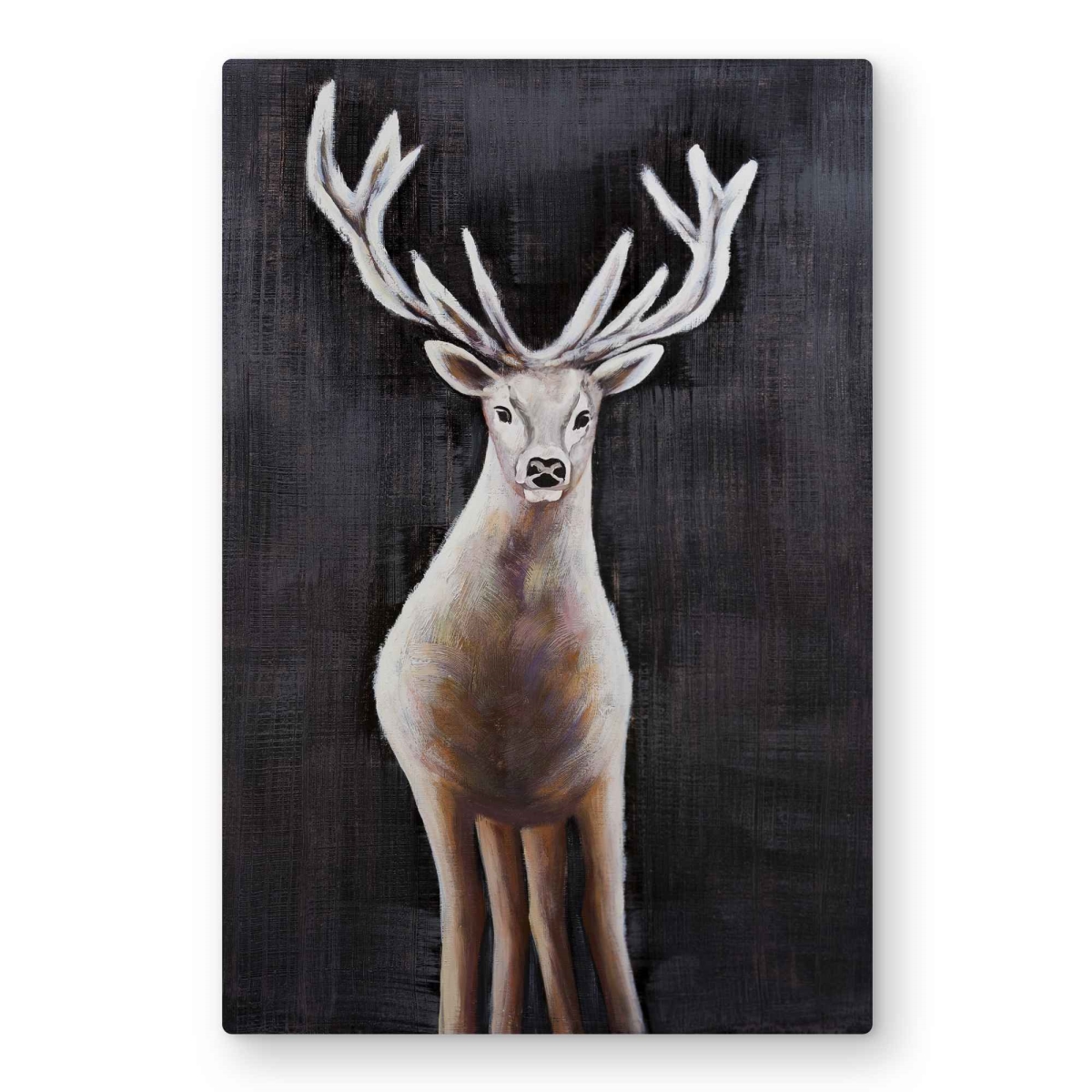 C1MP2030I78D9K 20 x 30 in. Lonely Deer - White Office Metal Print Wall Art for Home Decor