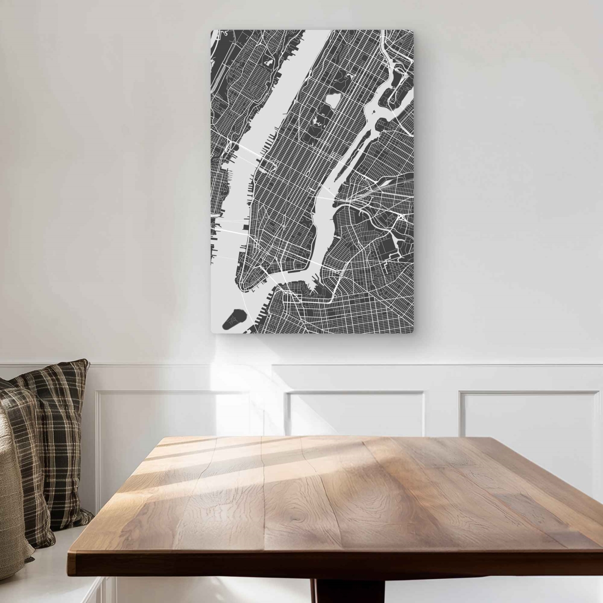 C1MP2030IHCBYO 20 x 30 in. York City Plan - Gray Blue Prints Metal Print Wall Art for Home