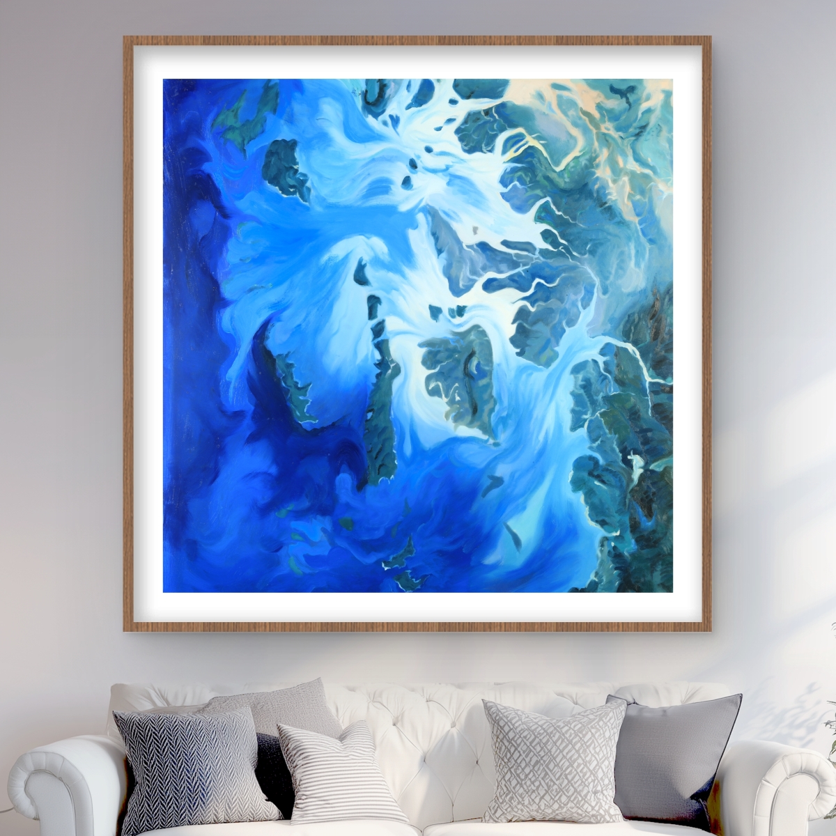 C1FM48486J7459 48 x 48 in. Satellite View of the Mergui Islands Wall Art - Hyperrealist Print