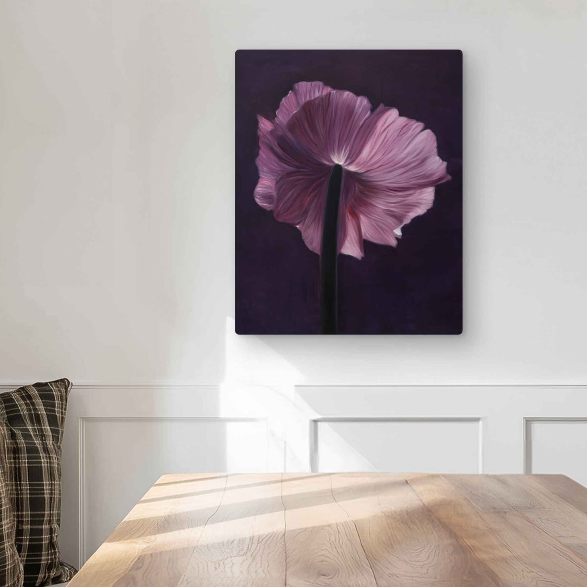 C1MP16207FE2JL 16 x 20 in. Purple Petals - Romantic Metal Print Wall Art for Living Room Decor